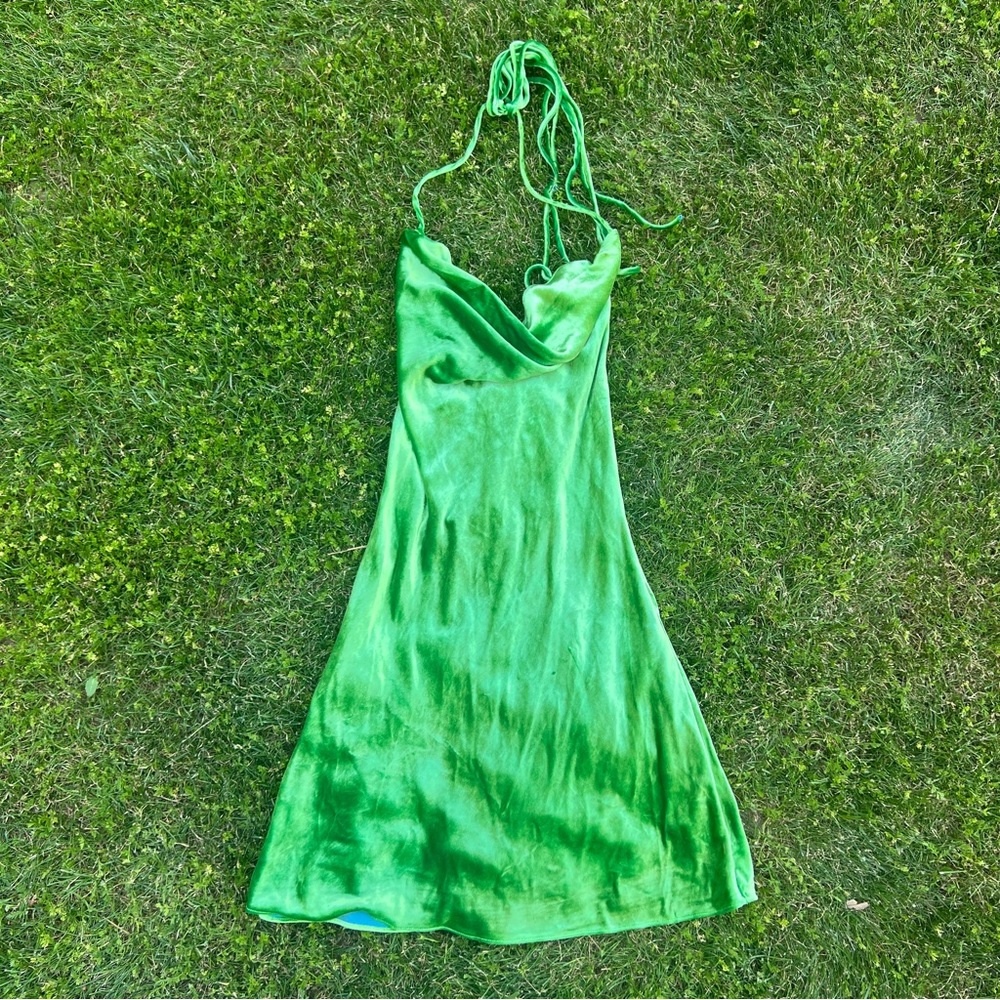 Rat & Boa green velvet party dress